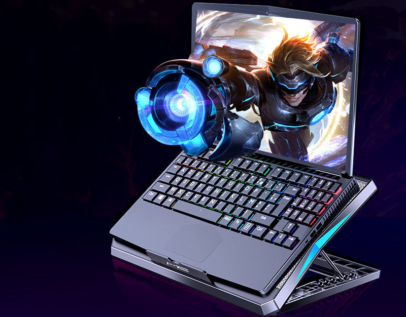 KühlTech Faltbare Laptop Kühlstation Mit Ergonomischer Arbeitshöhe - Hobbyfy