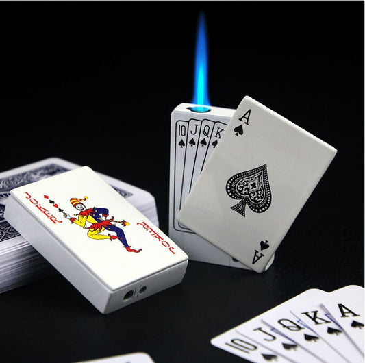 Poker Karten Metall Feuerzeug Mit Schlüsselanhänger Winddicht - Hobbyfy