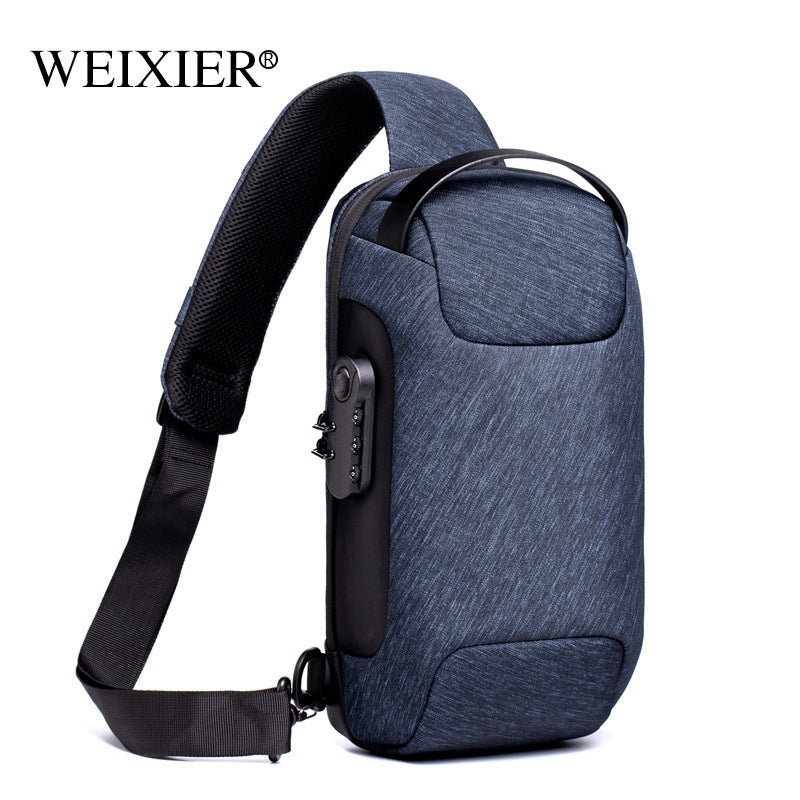 SafeGuard Wasserfest USB-Lade Diebstahl-Schutz Umhängetasche Oxford - Hobbyfy