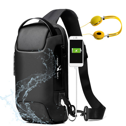SafeGuard Wasserfest USB-Lade Diebstahl-Schutz Umhängetasche Oxford - Hobbyfy