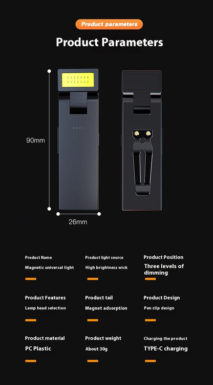Notfalllampe Mini 500mAh Schwarz Tragbar Outdoor - Hobbyfy