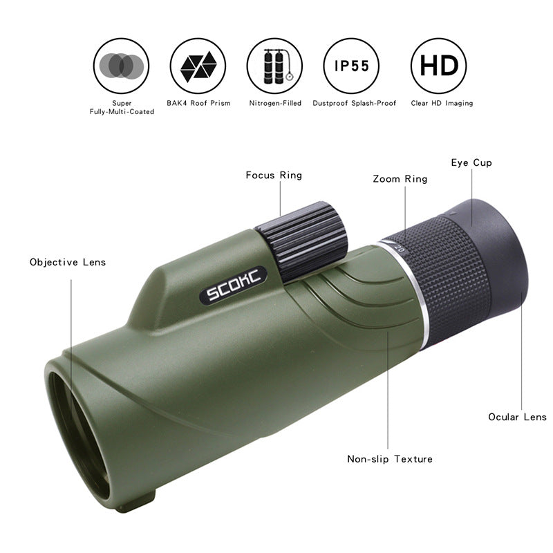 Monokular Zoom 10x-20x 50 mm Objektiv Kompakt - Hobbyfy