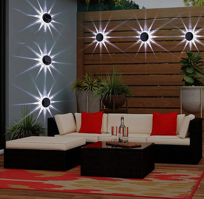 Rundes Solar Wandlicht Gartenzaun Beleuchtung LED Kabellos - Hobbyfy
