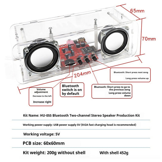 DIY Kit ElektroKit Bluetooth Dual Kanal Lautsprecher mit Verstärker