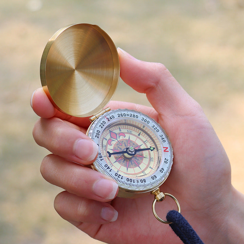 Taschenuhr Outdoor Mit Flip Kompass Und Deckel Leuchtanzeige - Hobbyfy