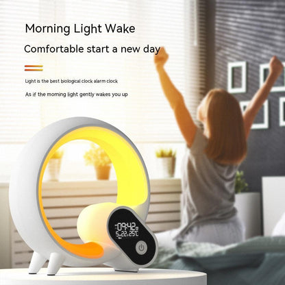 Creative Q Light Wecker Mit Analoger Sonnenaufgang, Digitale Anzeige, Bluetooth Audio, Farbwechsel Atmosphärenlicht - Hobbyfy
