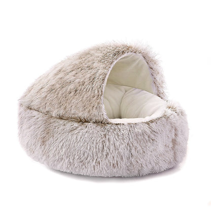 Katzennest Mit Semikuppel Warm Ganzjährig Plüsch Kuschelig Weich - Hobbyfy