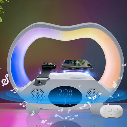 6 In 1 LED Tischleuchte Mit Bluetooth Lautsprecher Und Kabelloses Laden - Hobbyfy