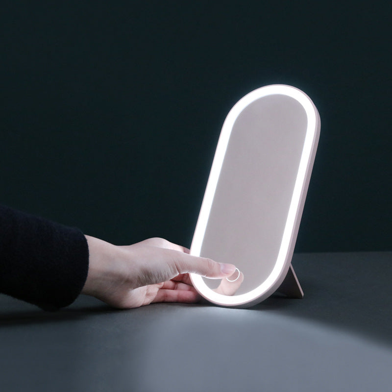 Tragbarer LED Schminkspiegel Mit Berührungsempfindlichem Licht - Hobbyfy