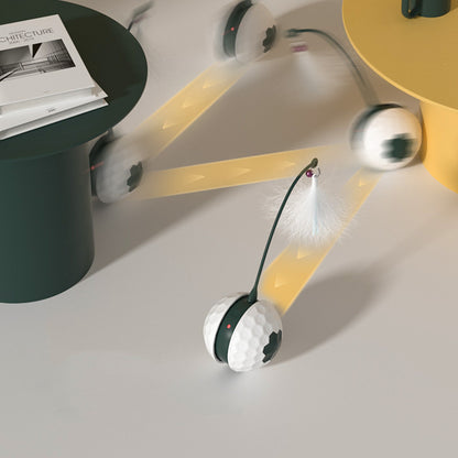 Elektrisches Katzenspielzeug Pendelball Rot Weiß - Hobbyfy