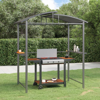 Grillpavillon Anthrazit Mit Seitenablagen 210x114x230 cm Stahl - Hobbyfy