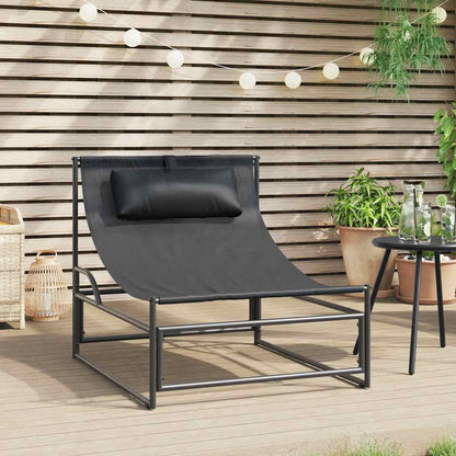 Garden Lounger Anthracite Ergonomische Textilene Liege - Hobbyfy