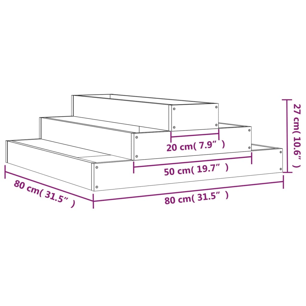 Pflanzkübel 80x80 cm Weiß Lackiert Aus Massivem Kiefernholz - Hobbyfy