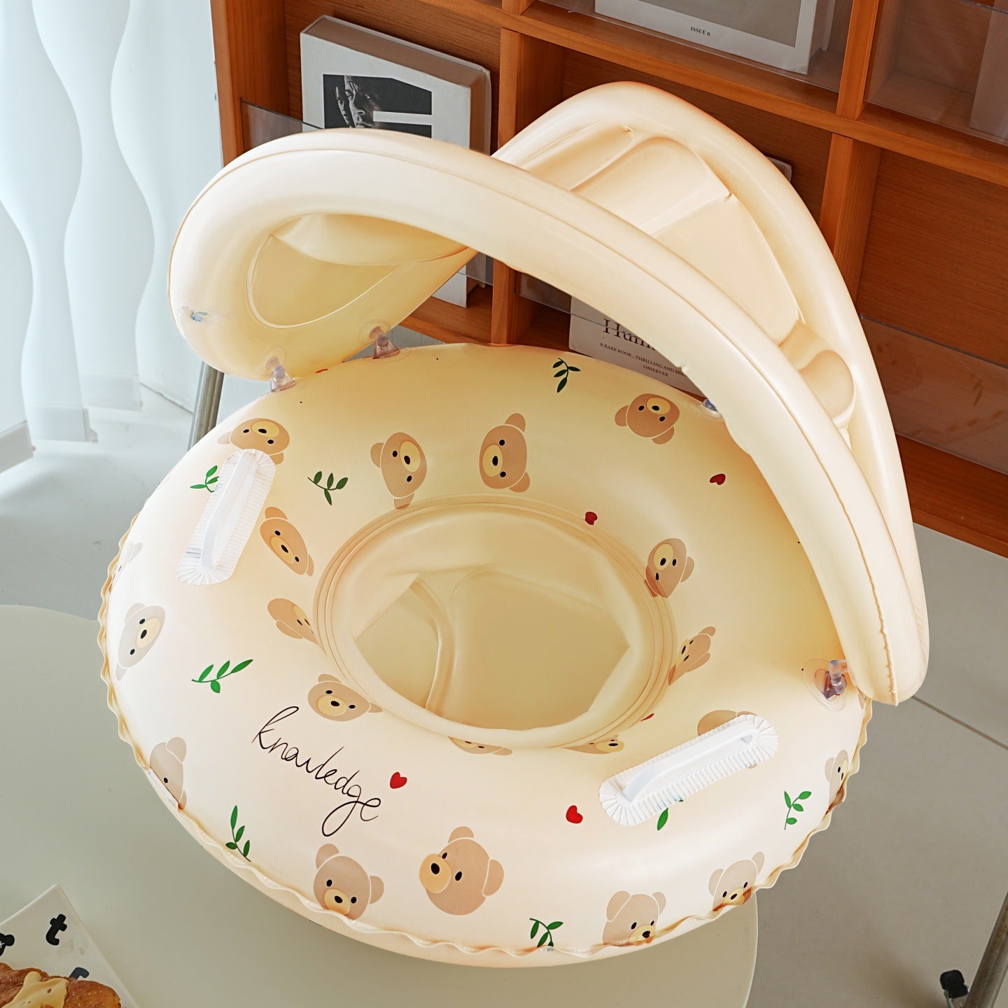 Swimming Ring Boat Sun Shade Pedestal Ring Striped Water Equipment - Hobbyfy