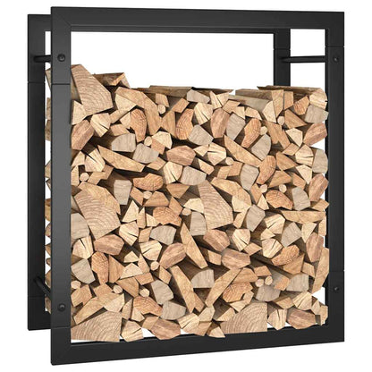 Feuerholz Regal Matte Schwarz 50x Robuster Stahlrahmen Großzügige Kapazität - Hobbyfy