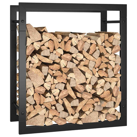 Feuerholz Regal Matte Schwarz 50x Robuster Stahlrahmen Großzügige Kapazität - Hobbyfy
