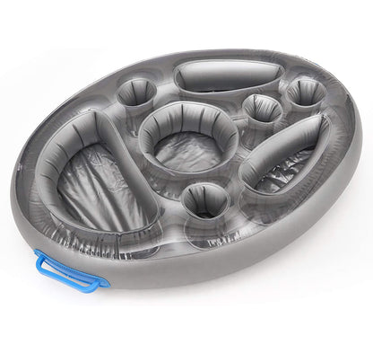 Aufblasbarer PVC Getränkehalter Sitz Mit Obstunterlage Und Handyfach Für Pool Badewanne Und Events - Hobbyfy