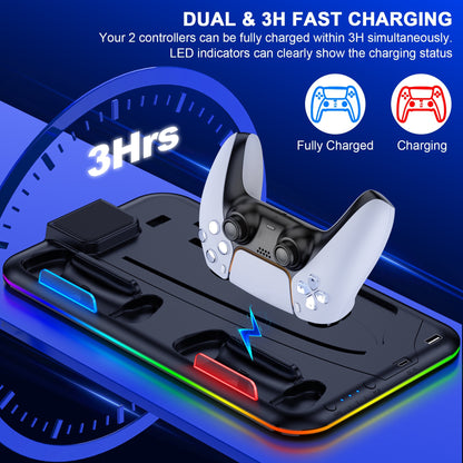 NovaTech Slim Z PS5 Kühlstation Mit Ladefunktion Aufbewahrung - Hobbyfy