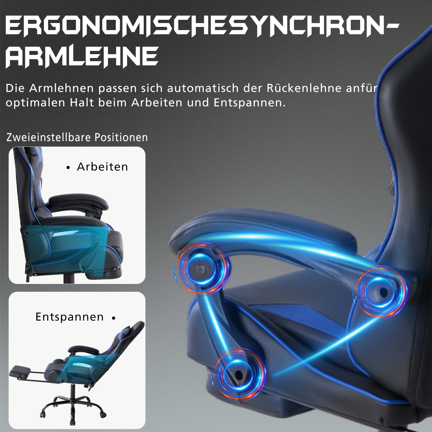 E Sports Stuhl Mit Fußstütze Robuster Metallrahmen Für Halt & Gamingkomfort - Hobbyfy