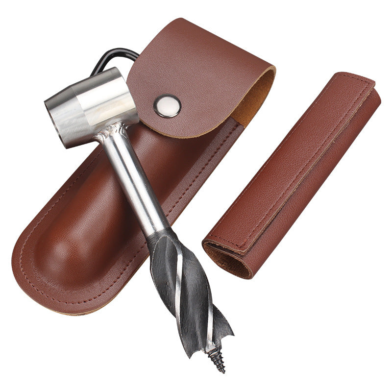 Manueller Holzbohrer Handbohrer Mit Lederhülle Und robustem Gehäuse - Hobbyfy