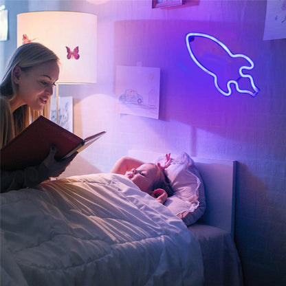 LED Raketen Neonlicht Rotes Netz Dekorationsleuchte - Hobbyfy