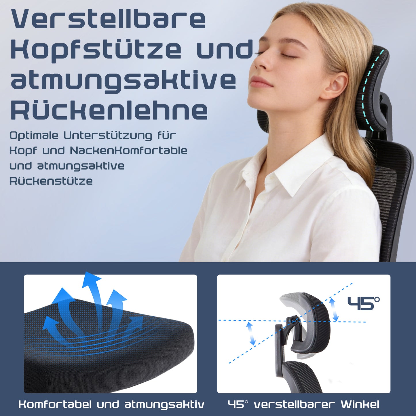 Netzstuhl Pro Ergonomischer Halt Mit Atmungsaktivem Netzrückenlehne - Hobbyfy