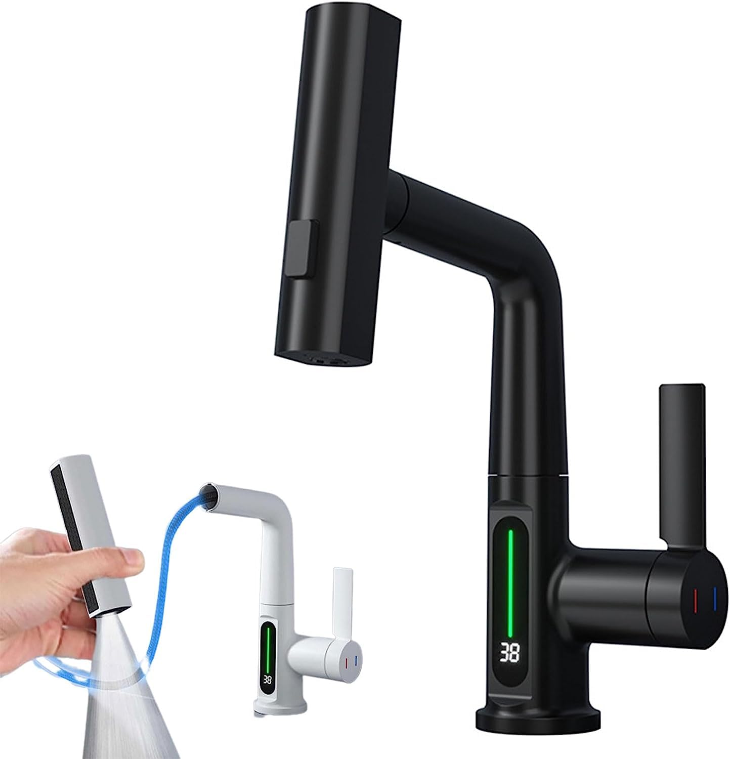 Digitaler Wasserhahn 360Grad Schwenkarm & Temperaturanzeige - Hobbyfy