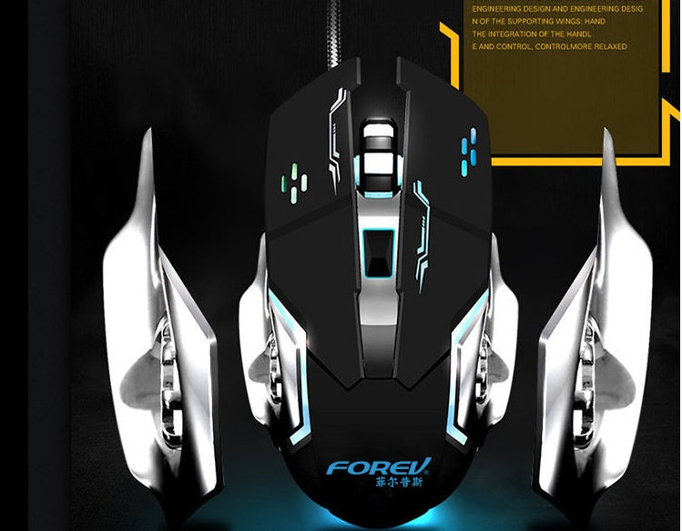 FV-502 Mechanische Kabelgebundene Gaming-Maus Mit RGB 30 Mio Klicks - Hobbyfy