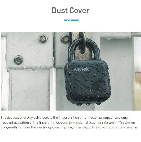 Anytek Intelligentes Vorhängeschloss Mit Fingerabdruck L3 IP65