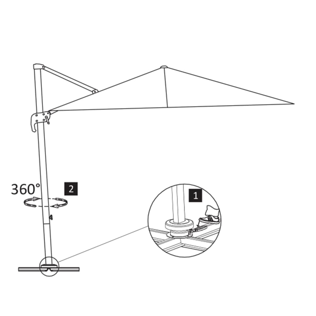 Kantilever-Schirm Mit Aluminium Mast Großzügiger Schatten 400x300 cm - Hobbyfy