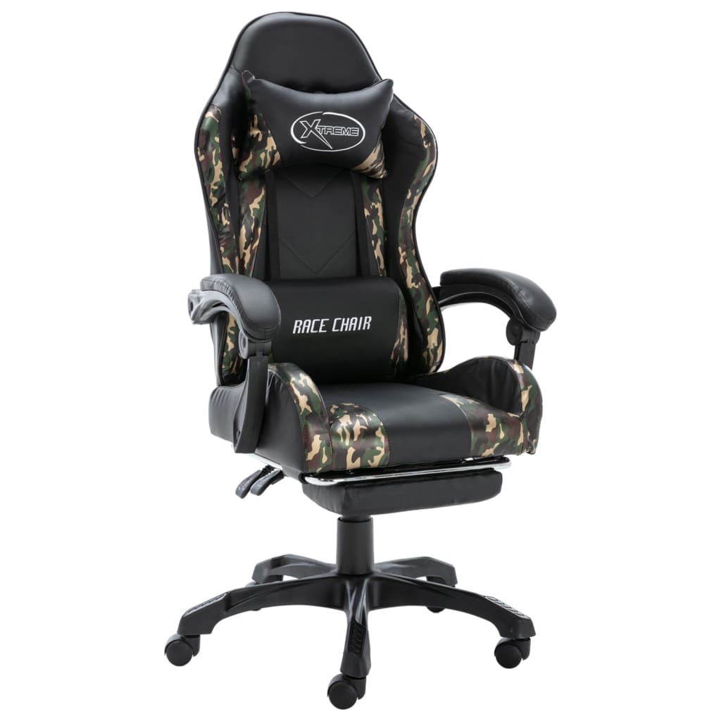 Gaming Chair Mit Fußstütze Camouflage Kunstleder - Hobbyfy