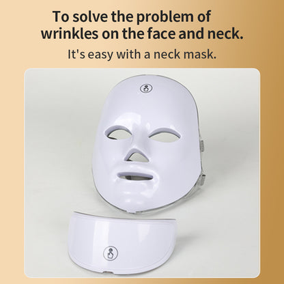 Mehrfarbige LED-Gesichtsmaske Weiß Lichttherapie