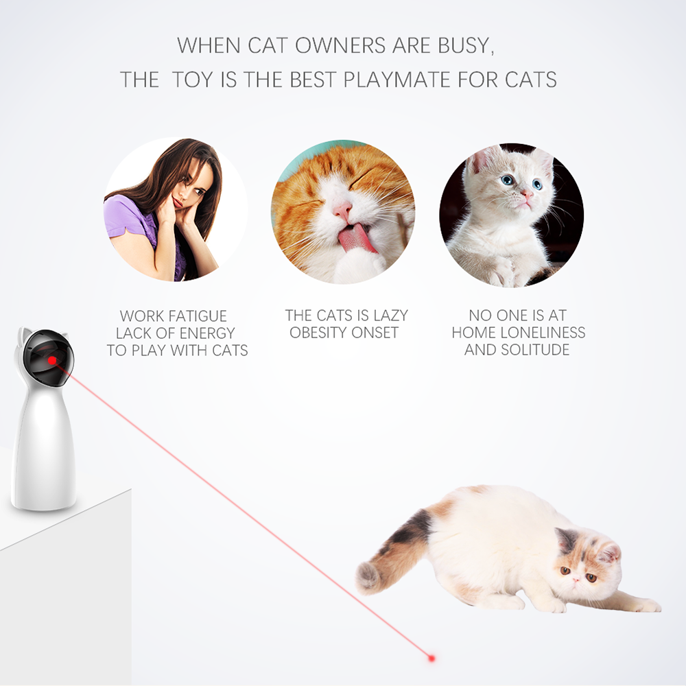 Automatischer Katzen Teaser Mit 5 Einstellbaren Umlaufbereichen Handheld Modus - Hobbyfy