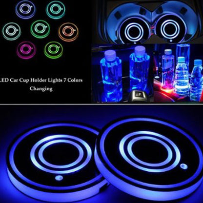 Auto Getränke-Untersetzer Mit LED Beleuchtung Zweier Set - Hobbyfy