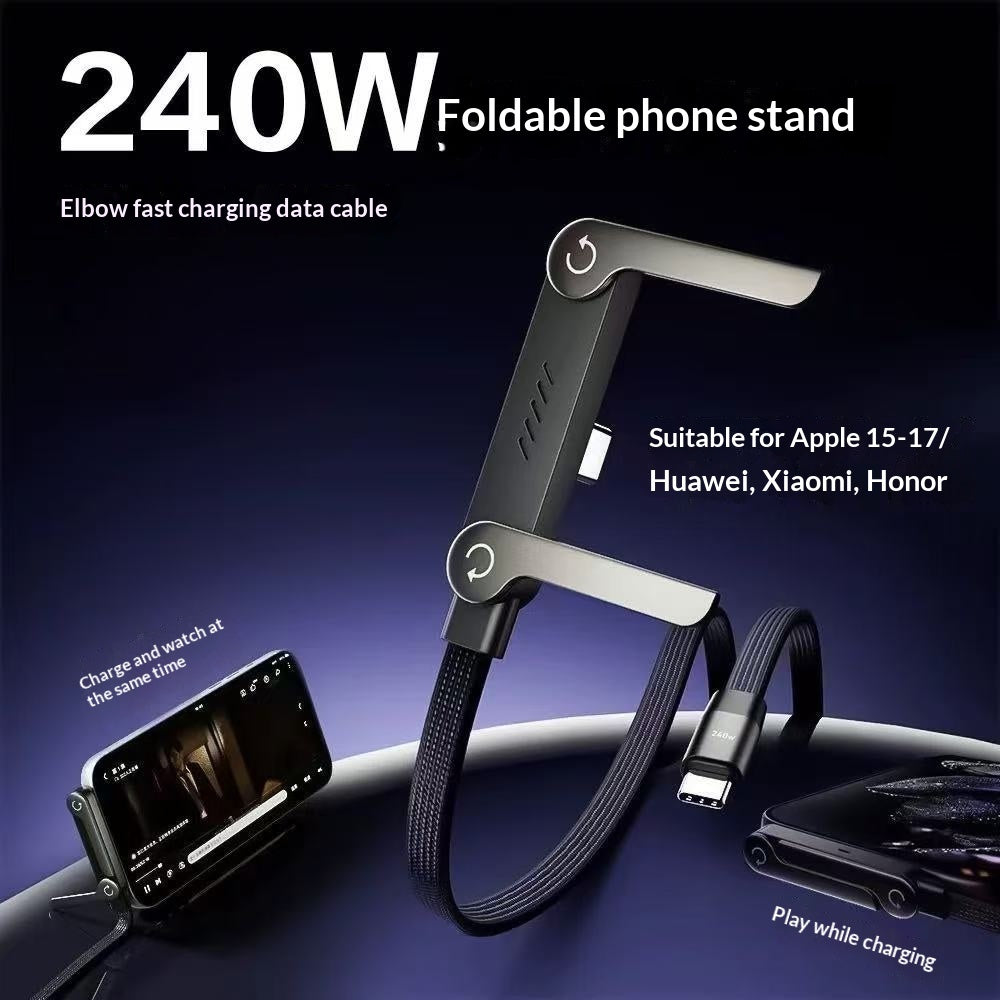 PowerLine 240W USB-C Ladekabel Mit Faltbarem Standfuß - Hobbyfy