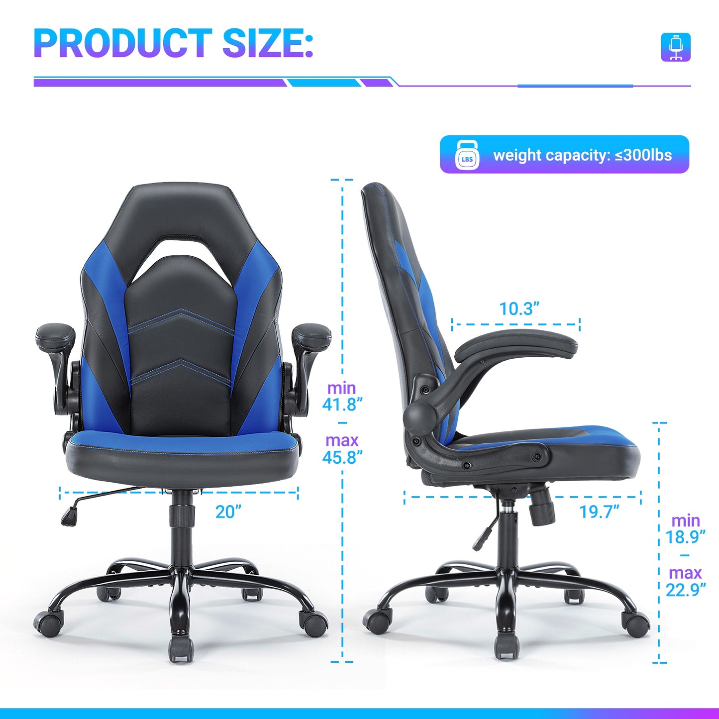 PU Leder Ergonomischer Bürostuhl Mit Lendenwirbelstütze - Hobbyfy
