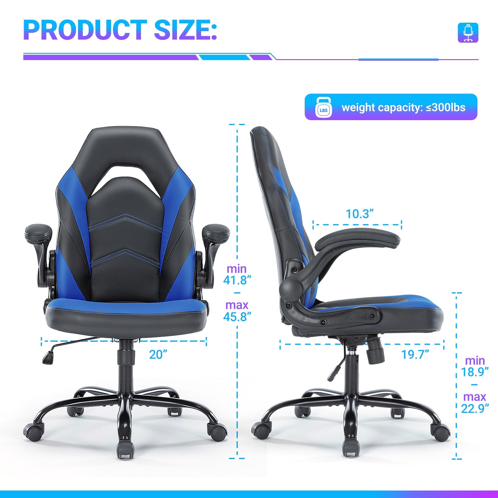 PU Leder Ergonomischer Bürostuhl Mit Lendenwirbelstütze - Hobbyfy