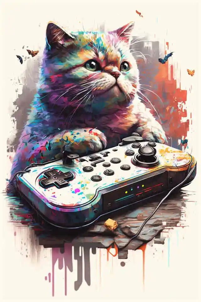 NeonPulse Gamer Controller Canvas Poster NeonDruck Wanddekoration - Hobbyfy