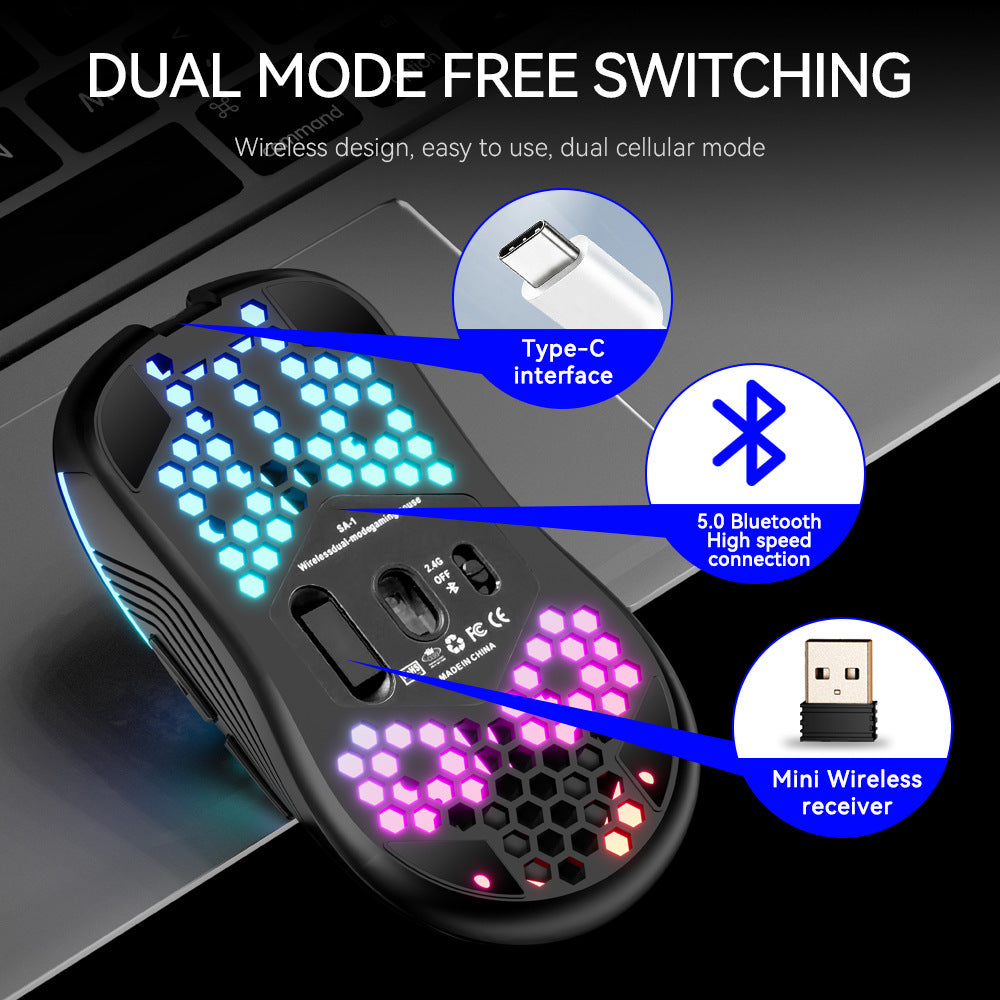 Ultraleichte Dual-Mode Gaming-Maus mit RGB-Beleuchtung