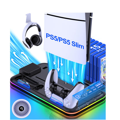 NovaTech Slim Z PS5 Kühlstation Mit Ladefunktion Aufbewahrung - Hobbyfy