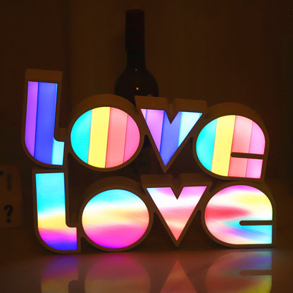 LED Love Lichtdeko Valentinstag Geschenk Regenbogen Lampschirm
