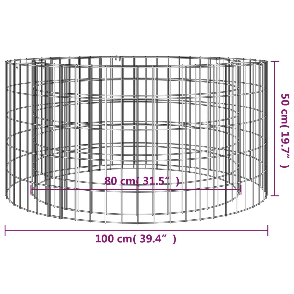 Gabion Feuerstelle Durchmesser 100 Zentimeter Verzinktes Eisen - Hobbyfy