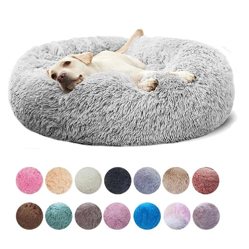 Maschinenwaschbares Plüsch Tierbett Rundes Kuschelparadies - Hobbyfy