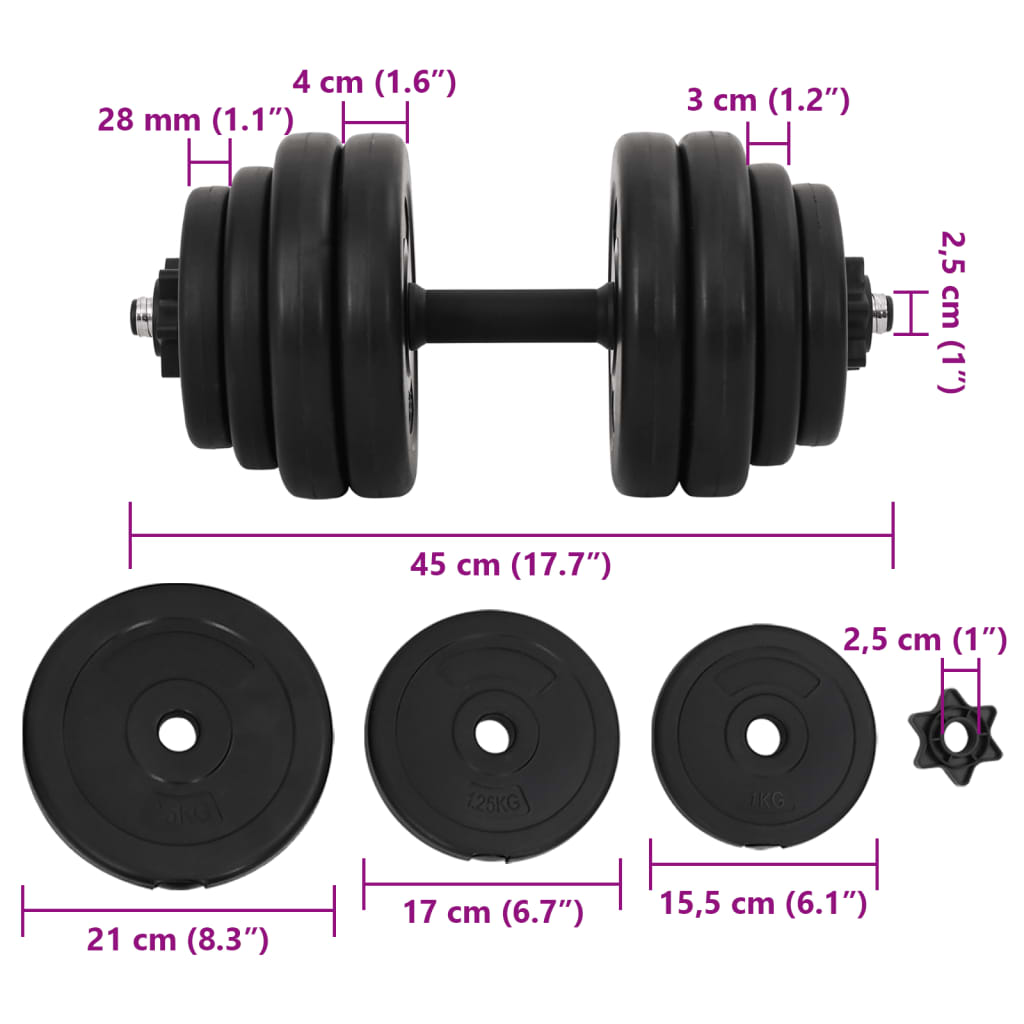 Hantelset 14-teilig Leise Kompakt Langlebig Mit Rutschfestem Bar-System - Hobbyfy