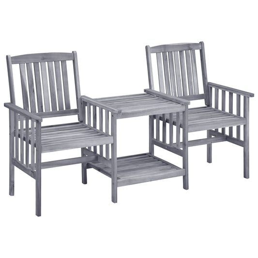 Gartenstuhl Set Akazienholz Mit Teetablett In Grau - Hobbyfy