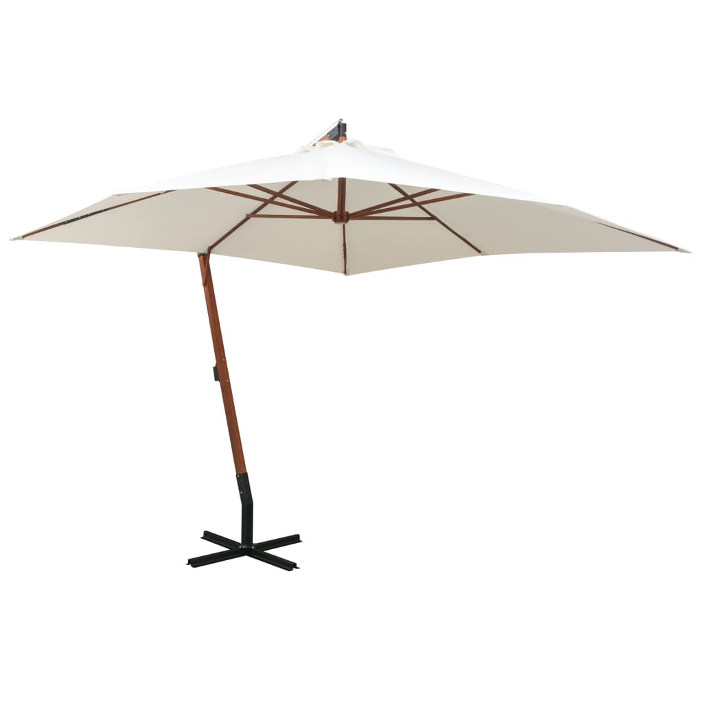 Cantilever Sonnenschirm Holzstange 3x3m Wasserdicht Dach 300x300 - Hobbyfy