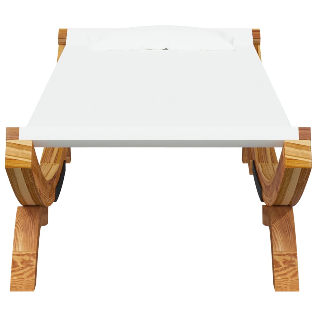 Sonnenliege 100x188 Cm Aus Massiv Bentwood Creme Eleganter Gartenkomfort - Hobbyfy