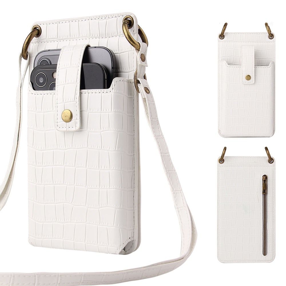 CrocoLuxe Crossbody Phone Wallet Mit Krokodilmuster Und Kartenfach Aus PU Leder Premium - Hobbyfy