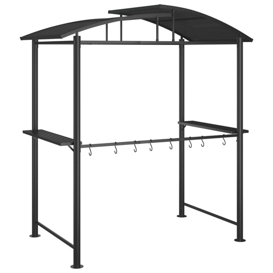 Grillpavillon Anthrazit Mit Seitenablagen 210x114x230 cm Stahl - Hobbyfy
