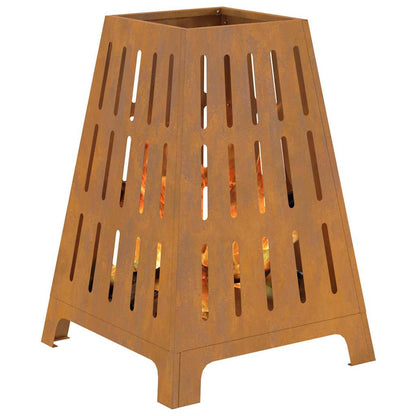 Wetterfeste Feuerstelle Aus Stahl Braun Zylinderform 50 x 50 x 70 cm - Hobbyfy